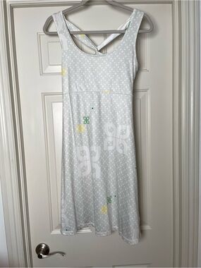 Lole White Patterned Sleeveless Dress with Crossback Straps